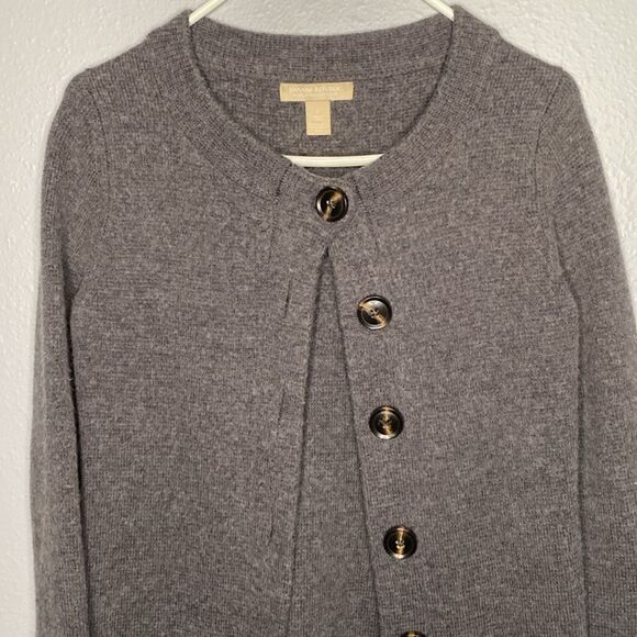 Banana Republic Heavy Gray Long Italian Yarn Wool Blend Button Up Sweater Size S - Picture 3 of 11